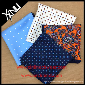 Pañuelos para hombre Paisley Serigrafiado Seda laminada a mano Pre doblada Cuadrados de bolsillo